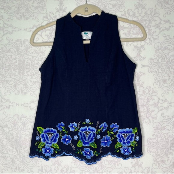 Mexican Handmade floral embroidered top zipper size 32 Medium - Picture 1 of 11